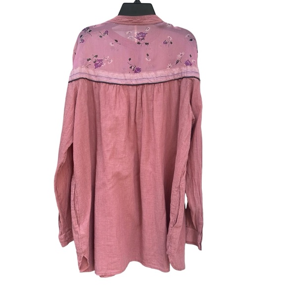 Free People Hearts and Colors Tunic Medium Oversized Cottagecore Lagenlook Fairy - Picture 15 of 16
